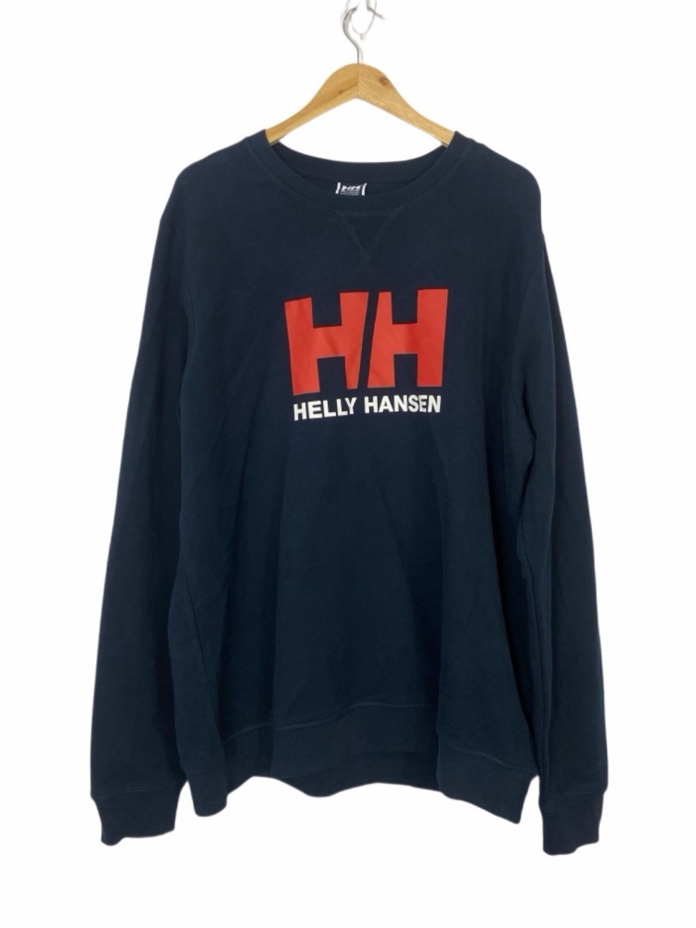 HELLY HANSON Logo Crew Sweatshirt Navy Blue Red 2XL